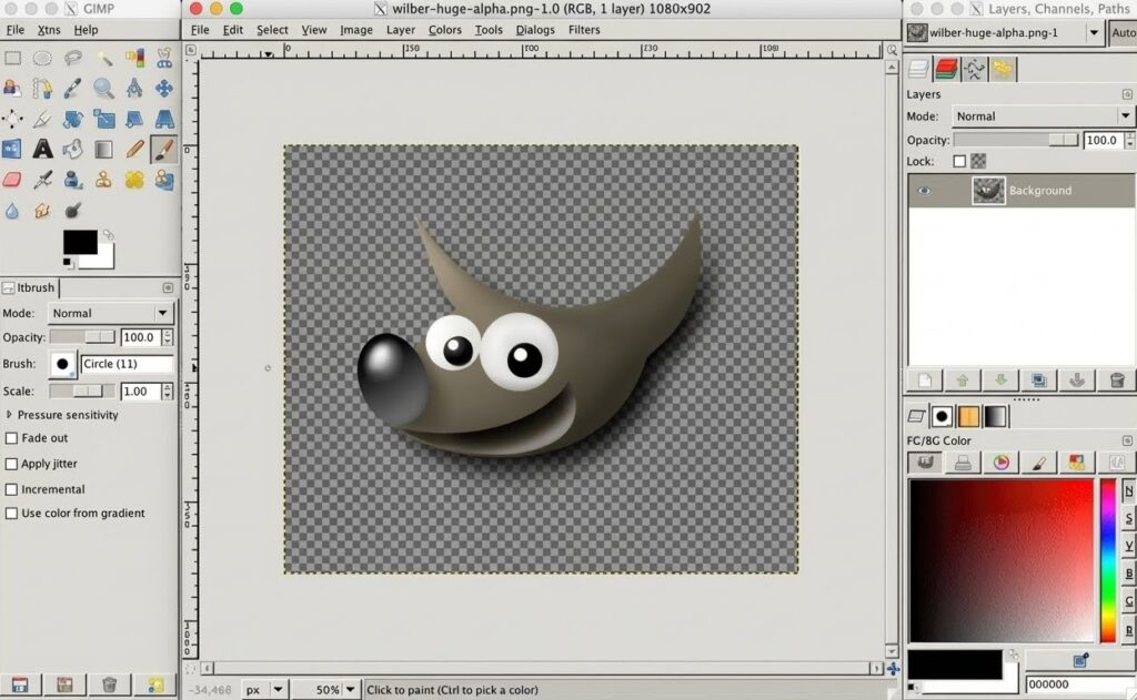 install and step up gimp