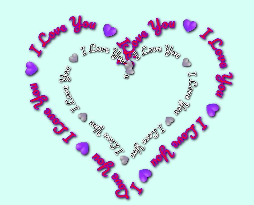 heart shape text sample