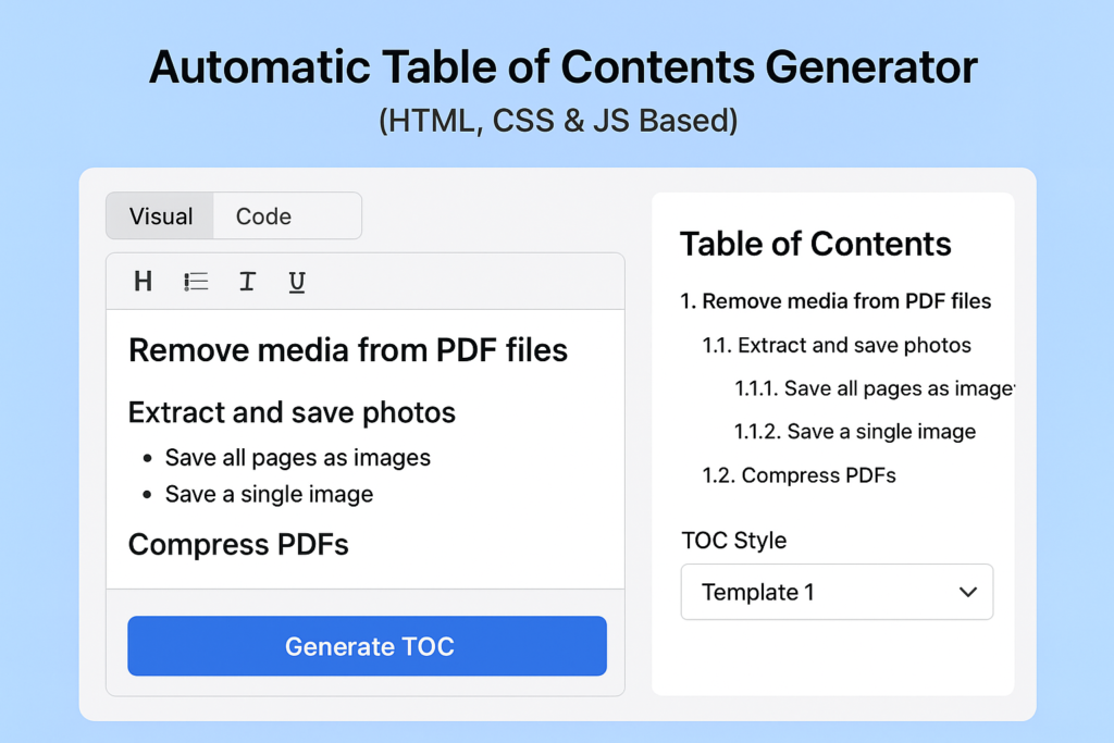 table of contents generator