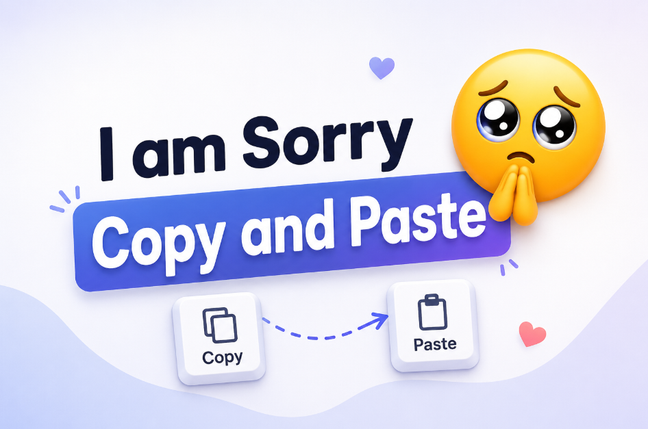 i am sorry copy and paste