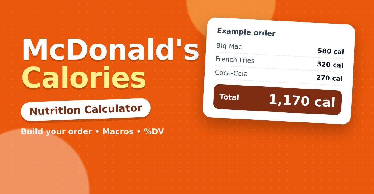 mcdonalds calorie calculator