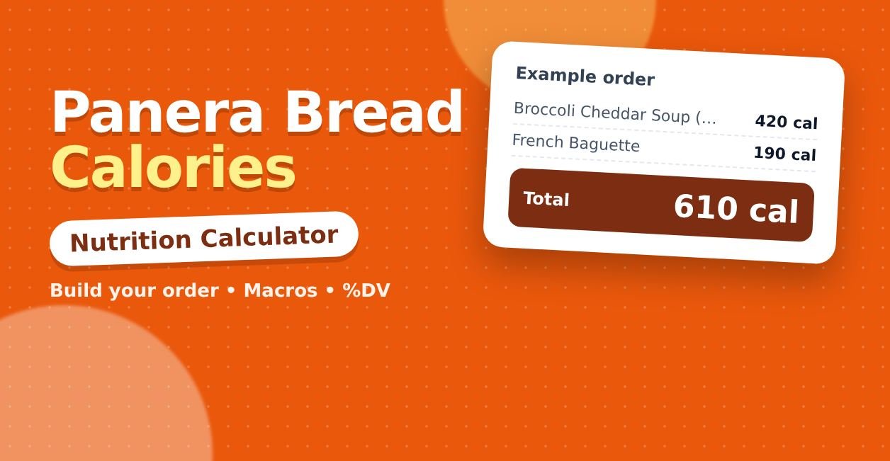 panera calorie calculator