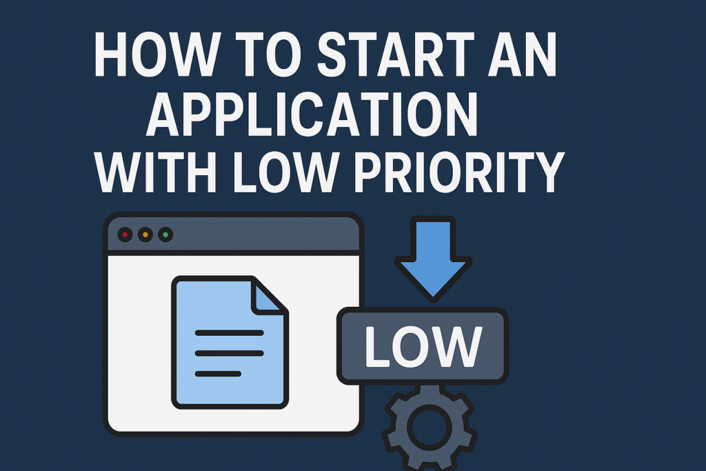 how to start an application with low priority