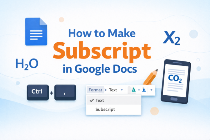 how to make subscript in google docs