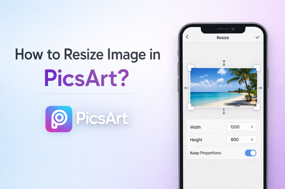 how to resize image in picsart